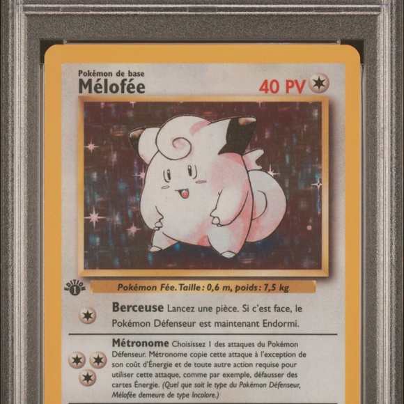 PSA 7 Melofee Clefairy Holo Rare NM 7 French Base 1st Edition Pokemon 85183380 - Picture 2 of 4